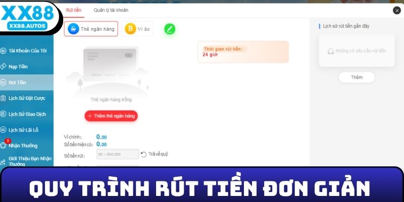 Quy trình rút tiền XX88 đơn giản chỉ với 4 bước cơ bản
